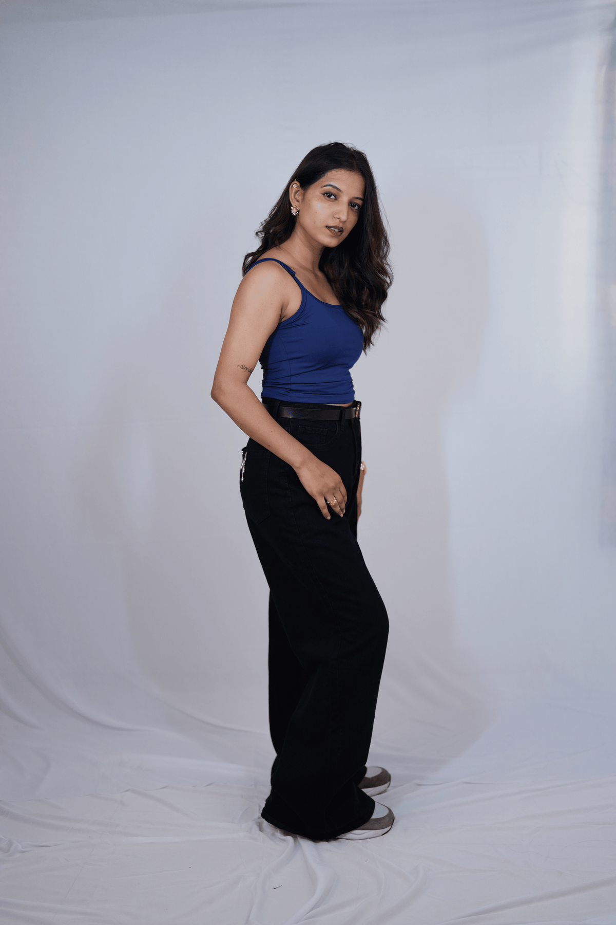 Cami Top Blue Plain