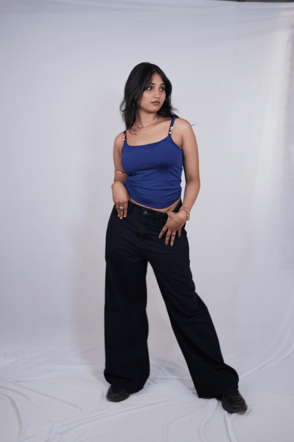 Cami Top Blue Beaded